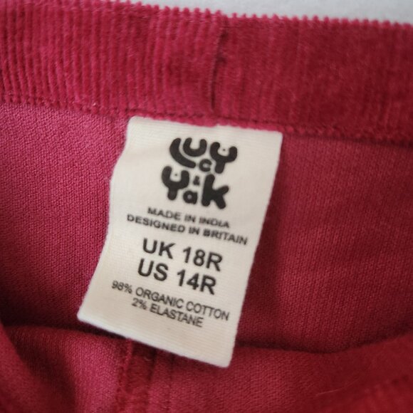 Lucy & Yak Original Corduroy Dungarees Overalls Organic Cotton Maroon - Picture 8 of 12